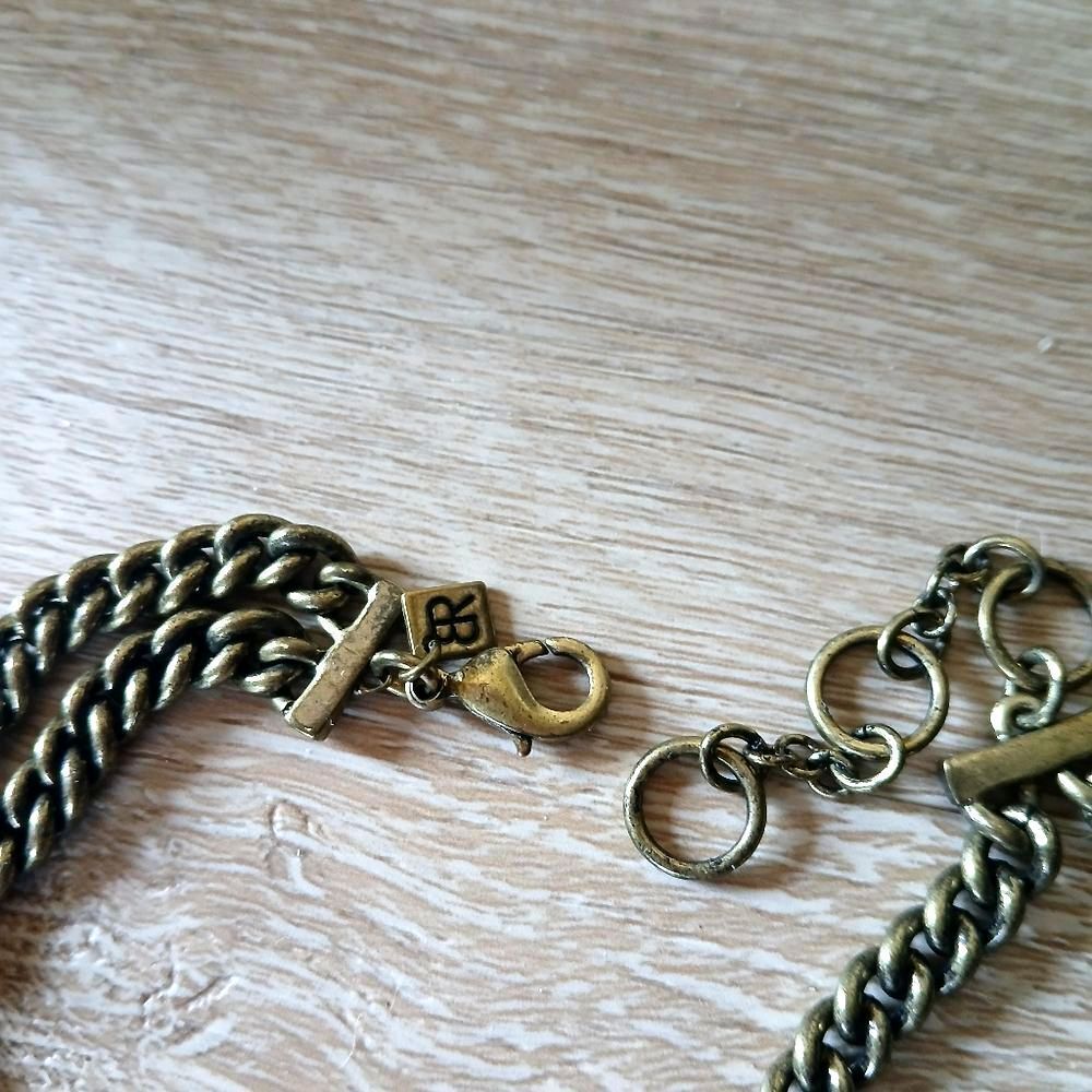 BR Banana Republic Statement Necklace Bib Mosiac Blue Rhinestone Charm - Picture 6 of 9